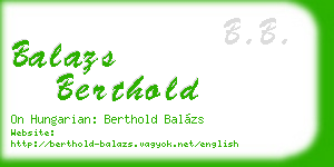 balazs berthold business card